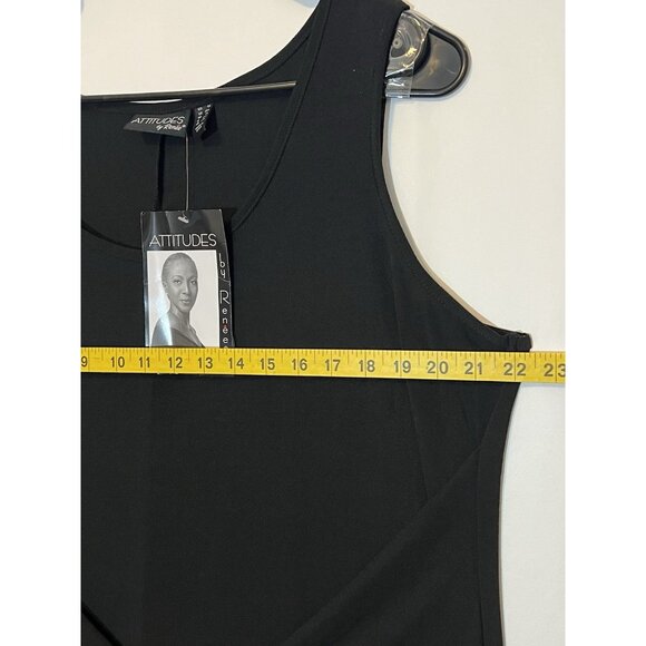 Attitudes by Renee Women Maxi Dress Tie Front Black Plus Size 1X Sleeveless New - Picture 7 of 11